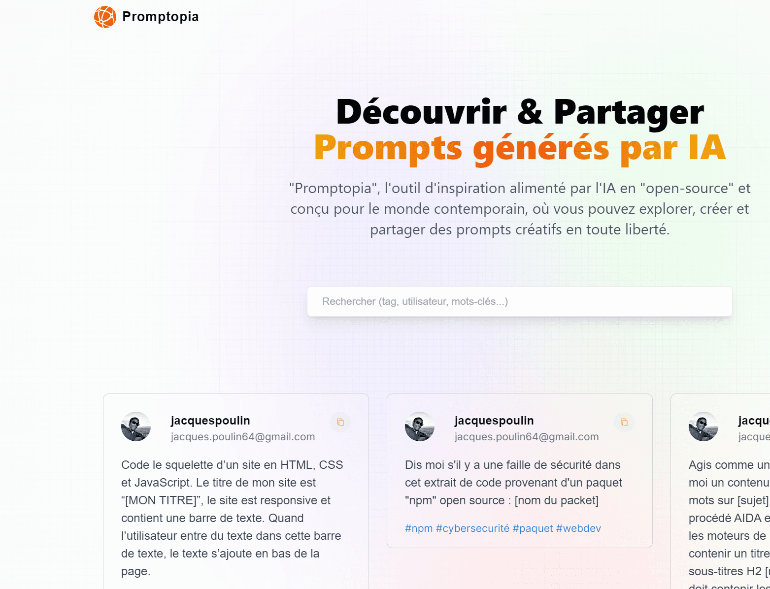 Partage de prompts d'IA